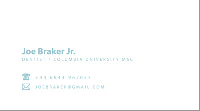 Dentist business card
